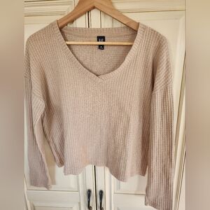 GAP Cropped Long Sleeve Shirt, Size M